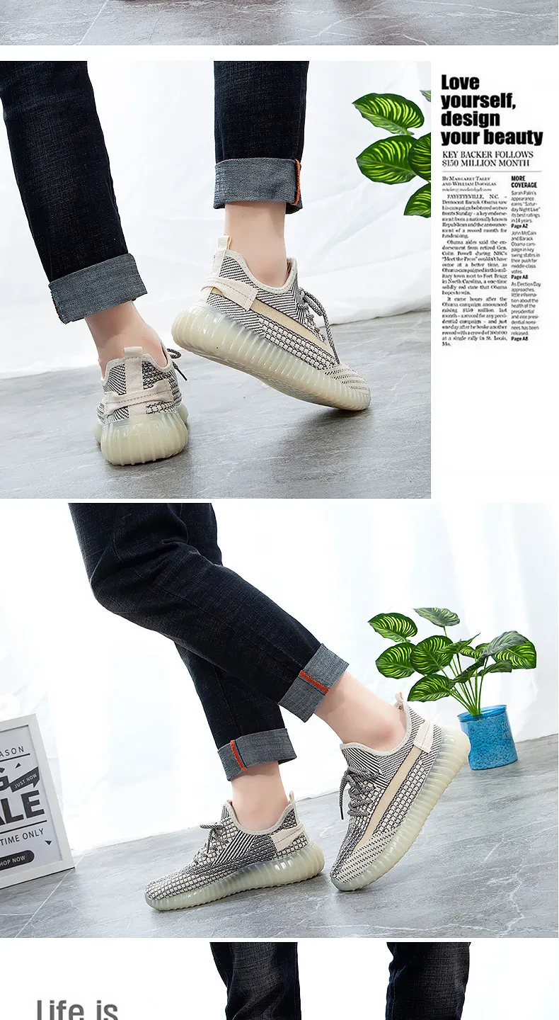 Coconut Shoes Men's & Women's White Sneakers, Breathable Fly-Knit 350 Quality Student Sports Shoes, Comfortable Casual Footwear for School showcase 12