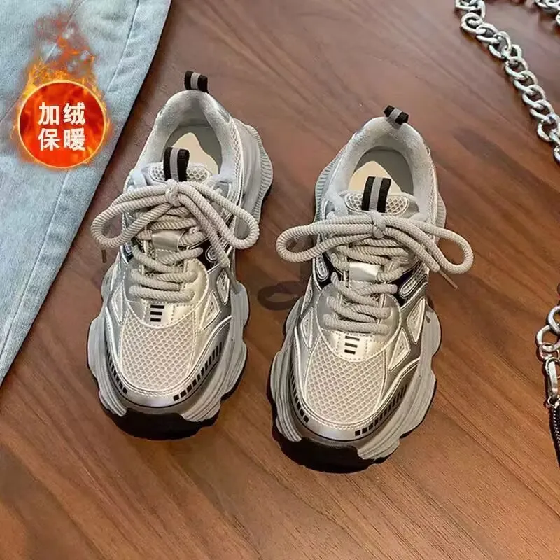 Black Dad Sneakers for Women - 2026 Spring New Model, Height-Increasing, Breathable Mesh, Lightweight Casual Sports Shoes for Versatile Style thumbnail 7