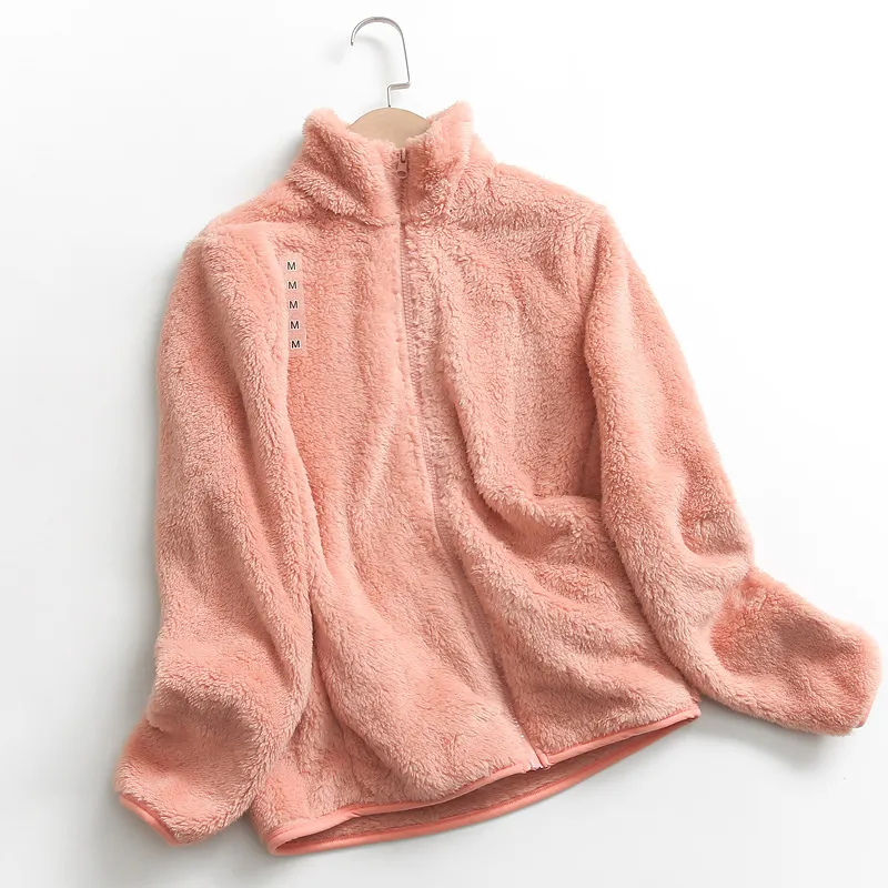 Unisex Double-Sided Plush Velvet Jacket - Warm Coral Fleece Lined Sweatshirt for Autumn/Winter, Thickened Casual Outerwear for Men & Women showcase 5