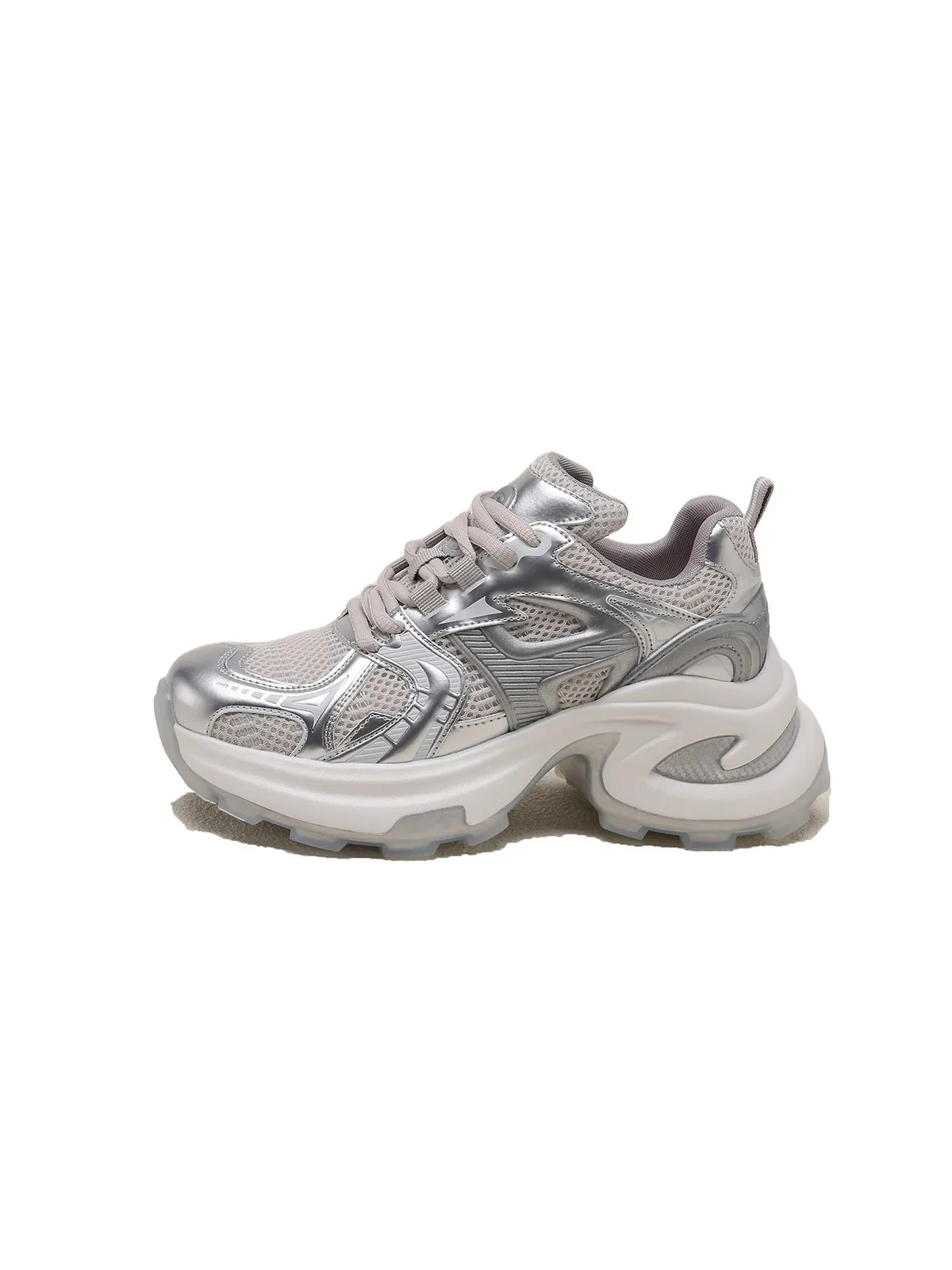 Women's Fashion Sneakers 2025 Spring New Mesh Breathable Casual Shoes with Soft Leather and Thick Bottom for Increased Comfort and Style showcase 9