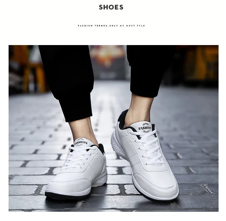 Men's Large Size Leather Sneakers - Casual Sports Running Shoes for Students, Available up to Size 48 showcase 4
