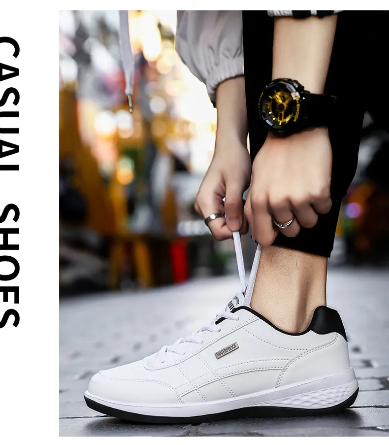 Men's Large Size Leather Sneakers - Casual Sports Running Shoes for Students, Available up to Size 48 showcase 3