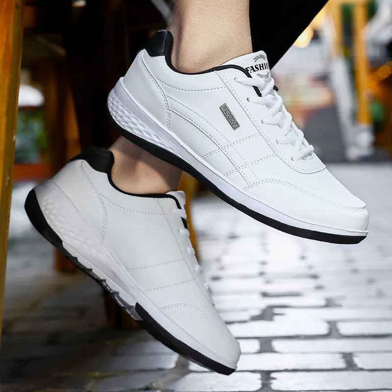 Men's Large Size Leather Sneakers - Casual Sports Running Shoes for Students, Available up to Size 48 - Image 4