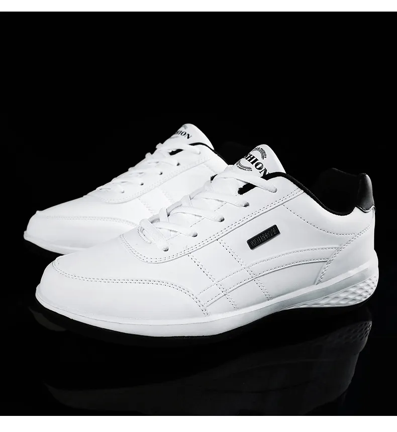 Men's Large Size Leather Sneakers - Casual Sports Running Shoes for Students, Available up to Size 48 showcase 10