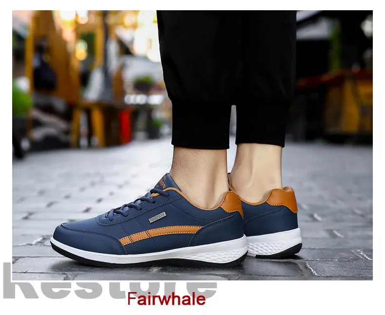 Men's Large Size Leather Sneakers - Casual Sports Running Shoes for Students, Available up to Size 48 showcase 6