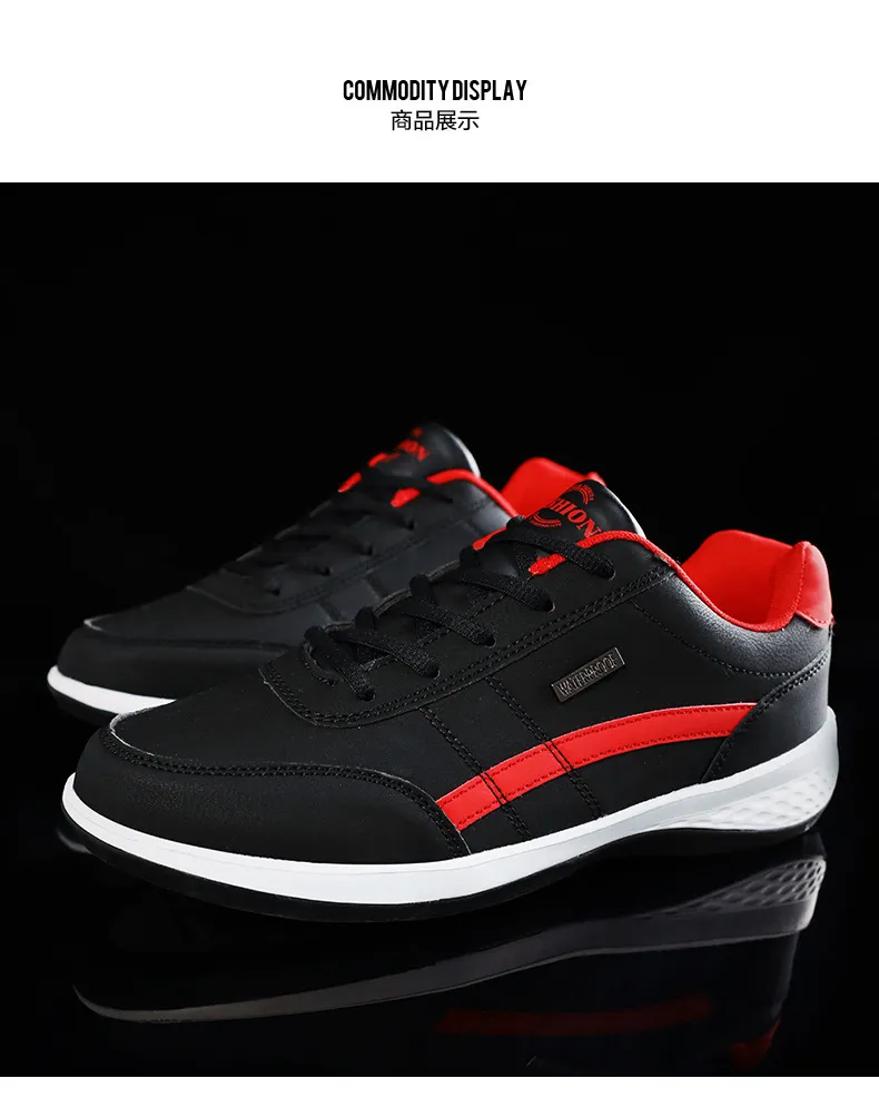 Men's Large Size Leather Sneakers - Casual Sports Running Shoes for Students, Available up to Size 48 showcase 9