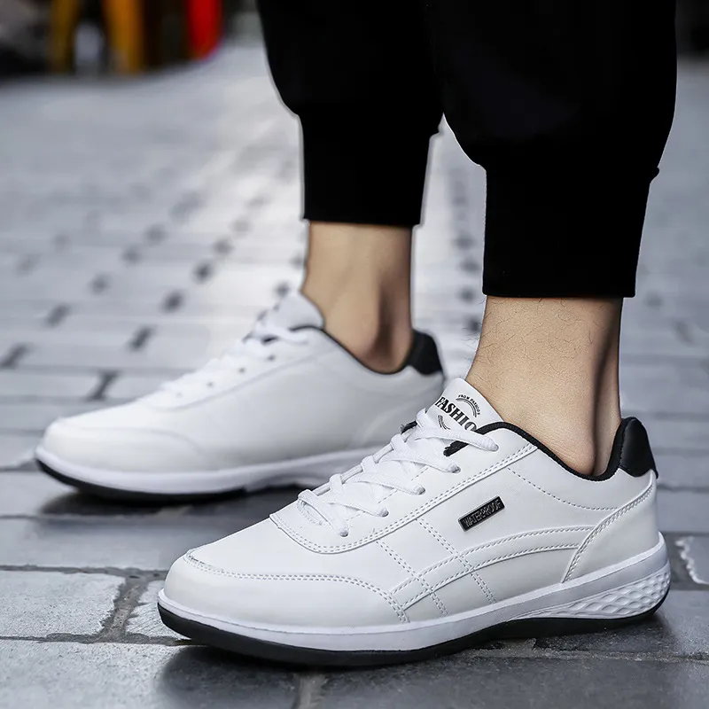 Men's Large Size Leather Sneakers - Casual Sports Running Shoes for Students, Available up to Size 48 - Image 2