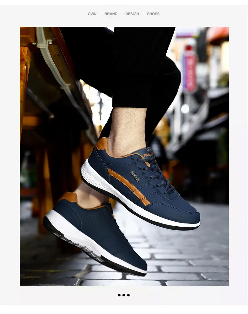 Men's Large Size Leather Sneakers - Casual Sports Running Shoes for Students, Available up to Size 48 showcase 7