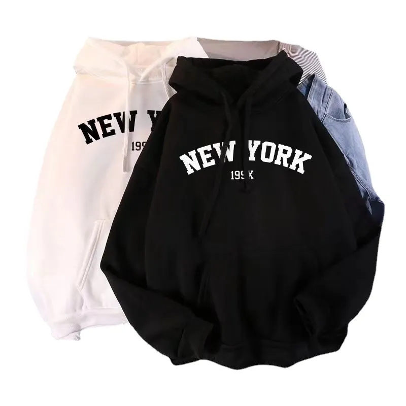 Women's Retro Letter Print Hooded Sweatshirt Jacket - Loose Fit Casual Long Sleeve Top for Autumn thumbnail 5