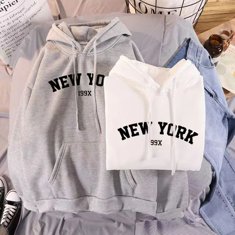 Women's Retro Letter Print Hooded Sweatshirt Jacket - Loose Fit Casual Long Sleeve Top for Autumn showcase 6