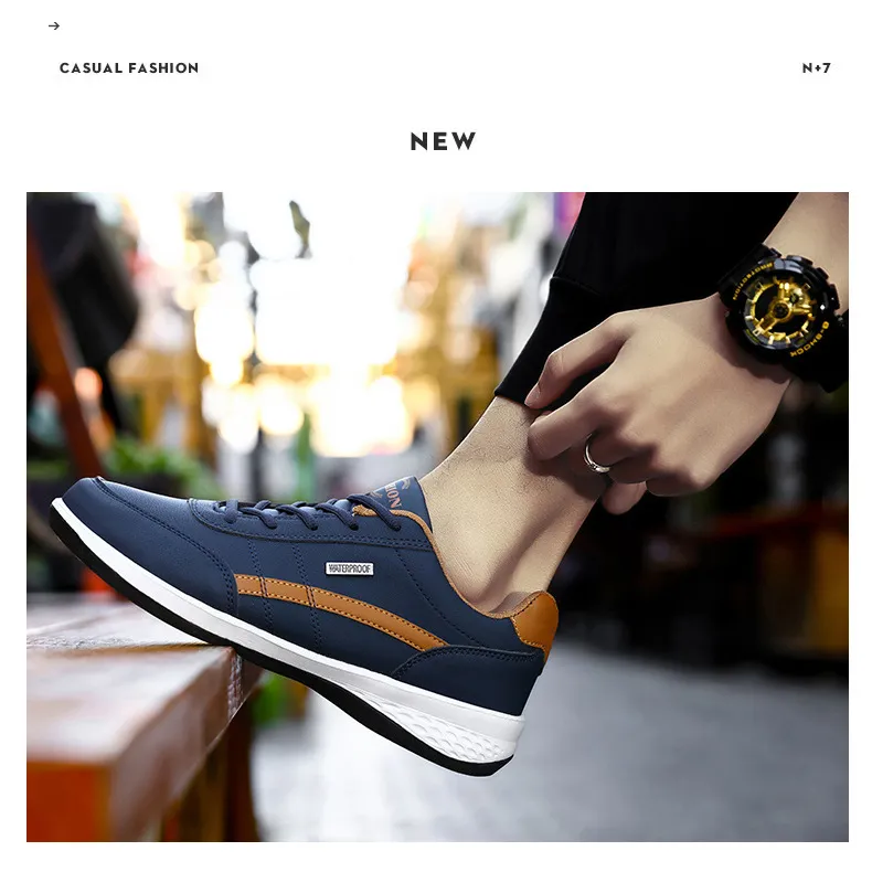 Men's Large Size Leather Sneakers - Casual Sports Running Shoes for Students, Available up to Size 48 showcase 8