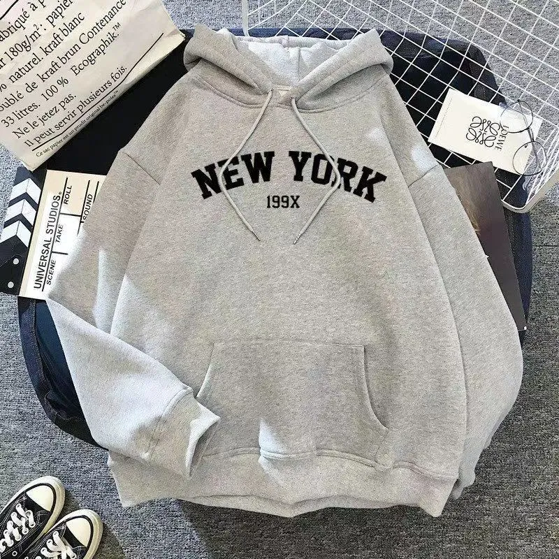 Women's Retro Letter Print Hooded Sweatshirt Jacket - Loose Fit Casual Long Sleeve Top for Autumn showcase 15