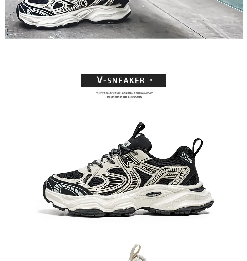 Hong Kong Style Men's Fashion Platform Sneakers - Breathable Mesh Casual Shoes for Youth, Autumn Style, Height-Increasing Design showcase 4