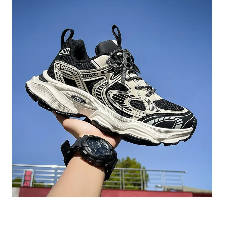 Hong Kong Style Men's Fashion Platform Sneakers - Breathable Mesh Casual Shoes for Youth, Autumn Style, Height-Increasing Design showcase 8