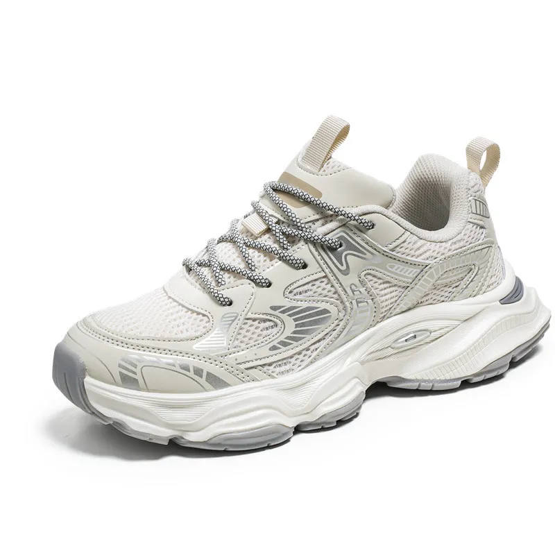 Hong Kong Style Men's Fashion Platform Sneakers - Breathable Mesh Casual Shoes for Youth, Autumn Style, Height-Increasing Design thumbnail 5