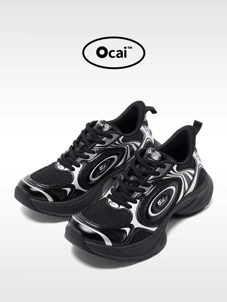 Ocai "Disk Runtech" Silver-White Flying Saucer Running Shoes for Couples - Height Increasing Sports Sneakers, Trendy "Dad Shoe" Style for Casual Wear showcase 3