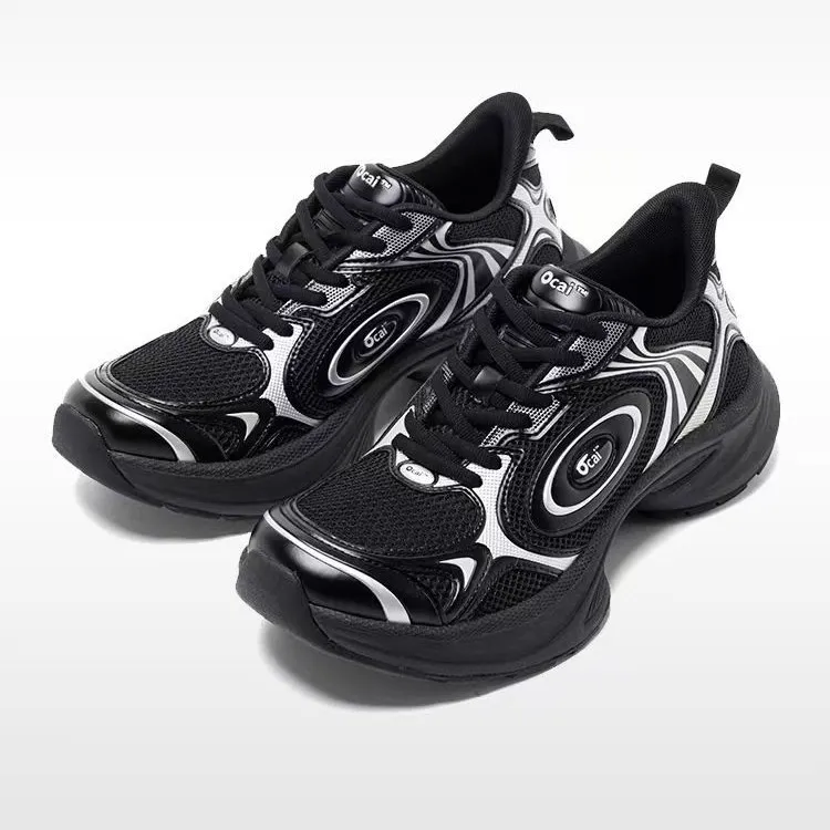 Ocai "Disk Runtech" Silver-White Flying Saucer Running Shoes for Couples - Height Increasing Sports Sneakers, Trendy "Dad Shoe" Style for Casual Wear - Image 8