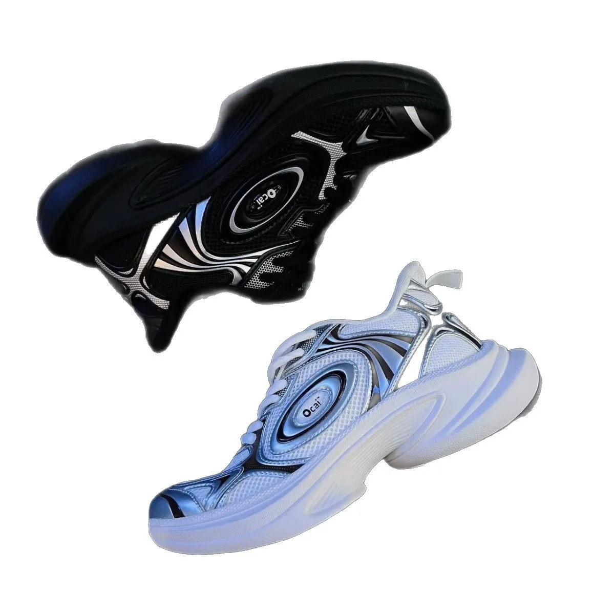 Ocai "Disk Runtech" Silver-White Flying Saucer Running Shoes for Couples - Height Increasing Sports Sneakers, Trendy "Dad Shoe" Style for Casual Wear - Image 5