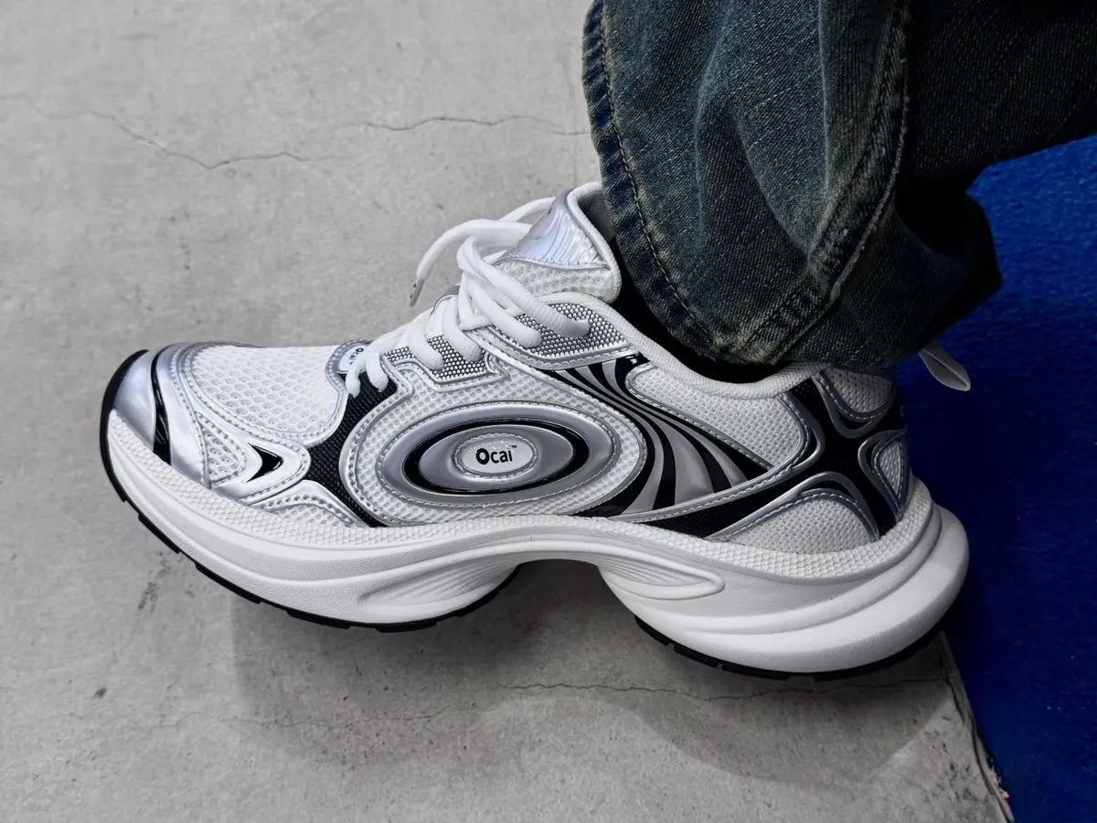 Ocai "Disk Runtech" Silver-White Flying Saucer Running Shoes for Couples - Height Increasing Sports Sneakers, Trendy "Dad Shoe" Style for Casual Wear showcase 10
