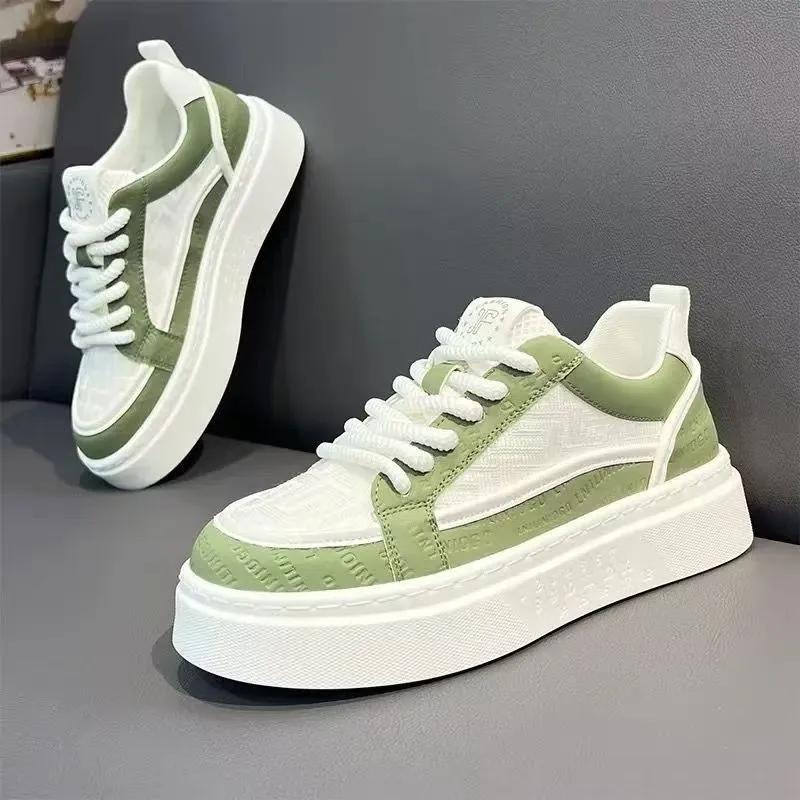Men's Winter Breathable Trendy Versatile Casual White Sneakers - Thick-Soled Height-Increasing Non-Slip Sports Shoes for Teenagers showcase 2