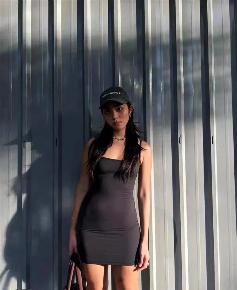 Kendall Jenner Inspired Slim-Fit Spaghetti Strap Dress, Sexy Sleeveless Kardashian Style Bodycon Mini Dress for Women, Chic Evening Party Clubwear showcase 5