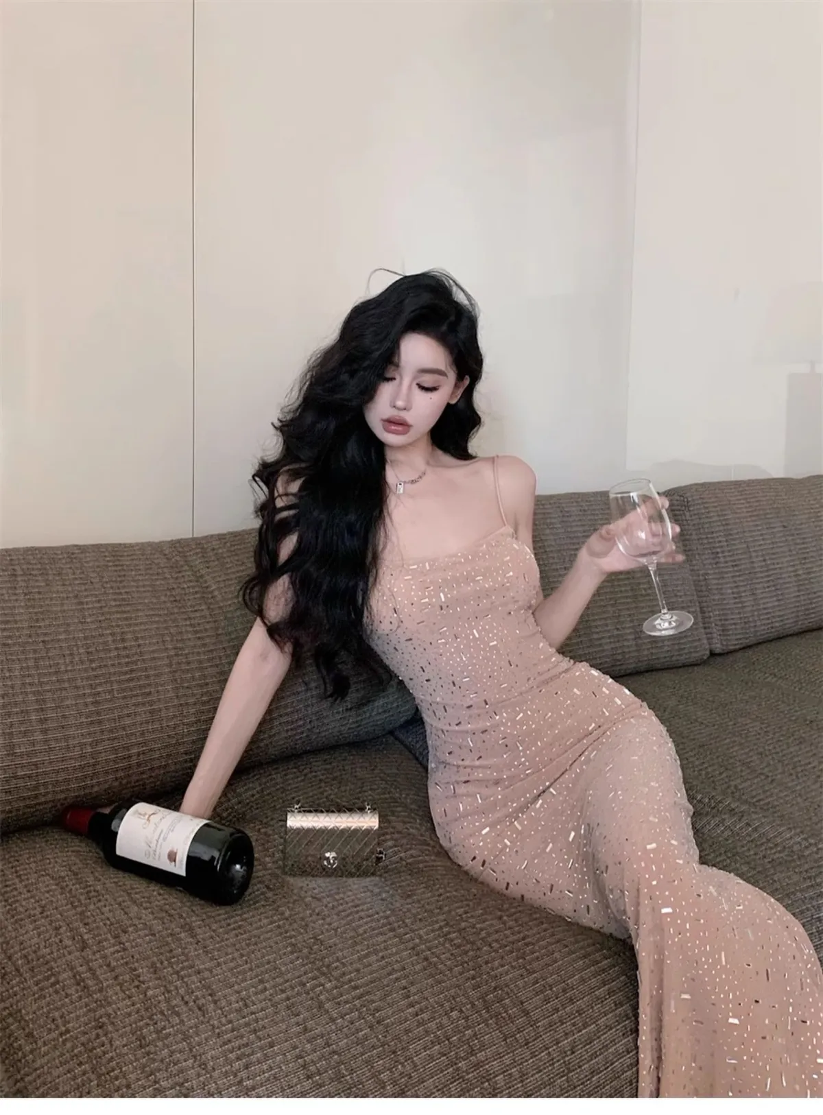 Women's French Style Spaghetti Strap Bodycon Dress - Sexy Slim Fit Summer 2025 Fashion for Hot Girls showcase 2
