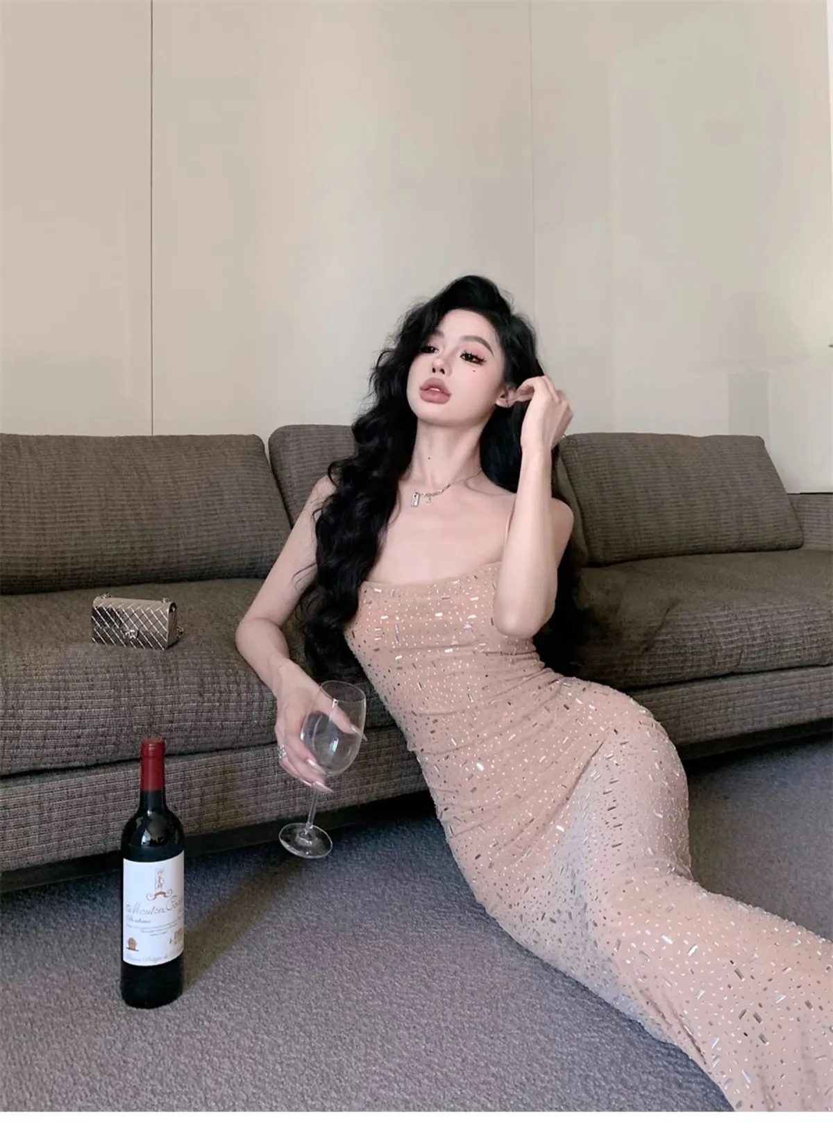 Women's French Style Spaghetti Strap Bodycon Dress - Sexy Slim Fit Summer 2025 Fashion for Hot Girls showcase 6