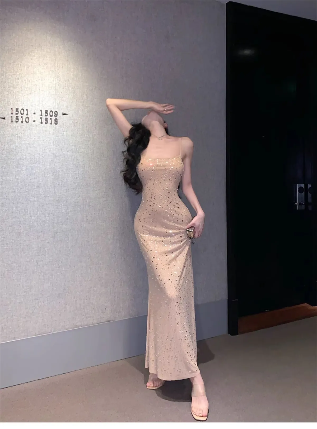 Women's French Style Spaghetti Strap Bodycon Dress - Sexy Slim Fit Summer 2025 Fashion for Hot Girls showcase 3