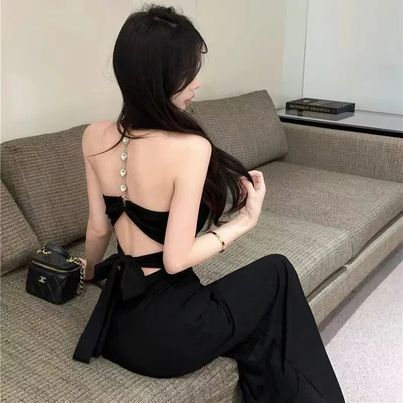 Elegant Burgundy Backless Maxi Dress for Women - Slim Fit, Bodycon, Summer Fashion, Sleeveless Evening Gown showcase 13