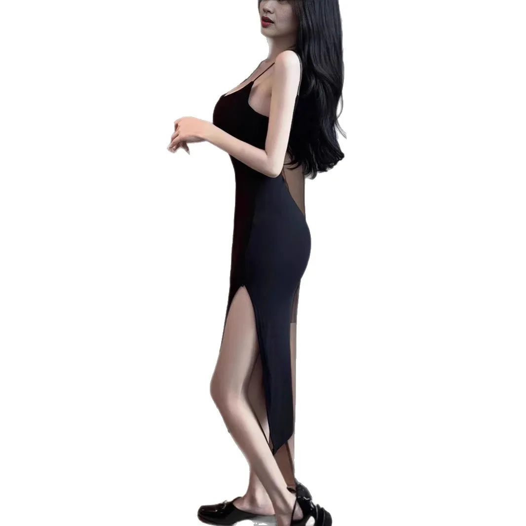 Women's French Style Summer Mid-Length Slim-Fit Bodycon Slip Dress with Waist-Cinching Slit, Elegant Personality Design for Evening Wear thumbnail 5