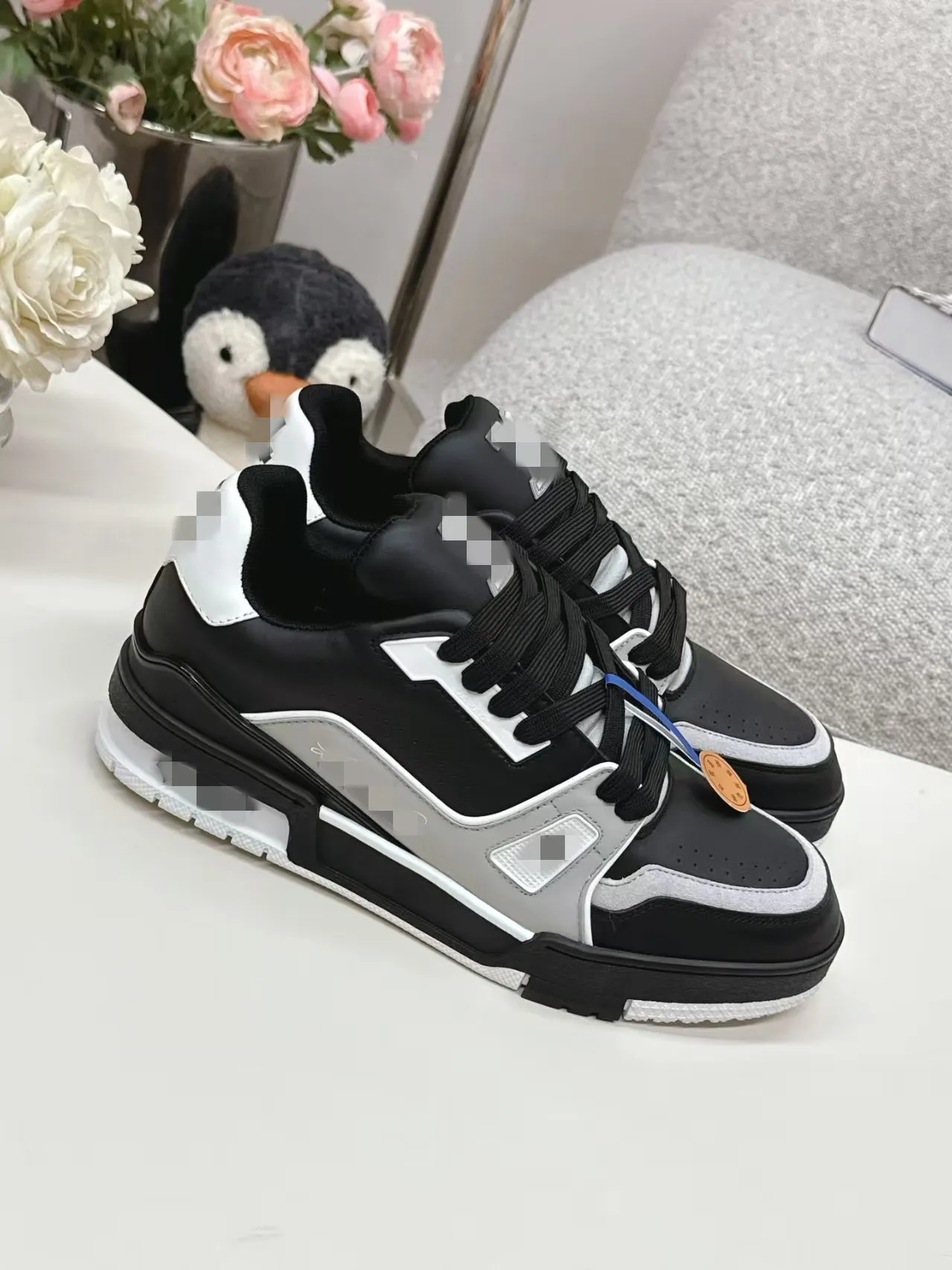 Men's & Women's Casual Sneakers - Premium First Layer Cowhide Leather, Hollow Glue Craft, Breathable White & Black Panda Design, Comfortable Trainers for Everyday Wear thumbnail 8