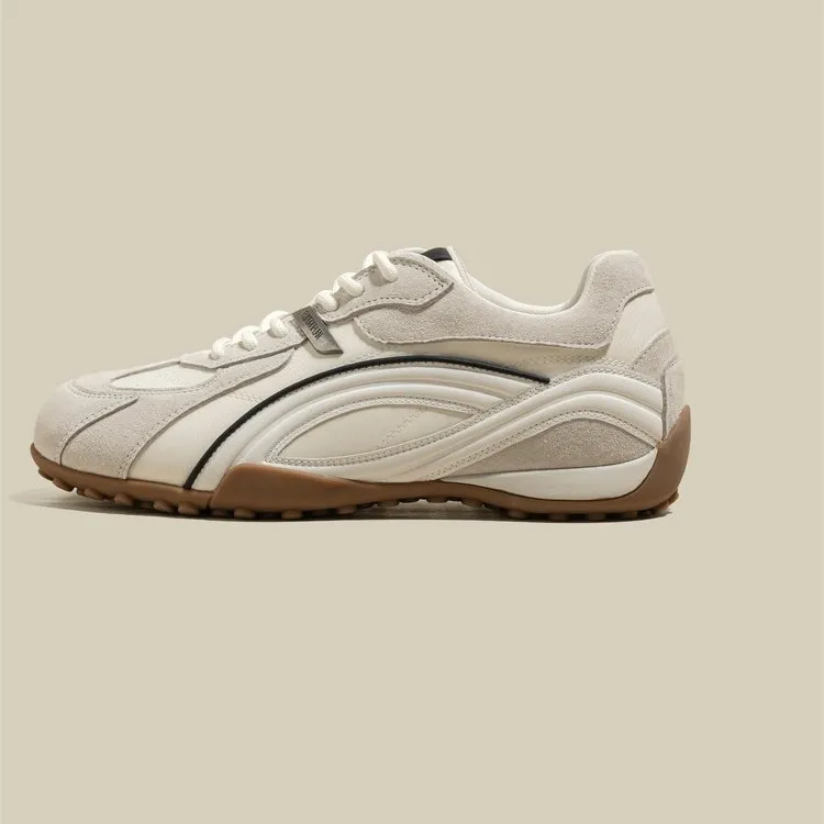 Women's Silver German Trainer Sneakers 2026 New Spring Soft Leather Sports Casual Shoes with Hidden Height Increase thumbnail 3