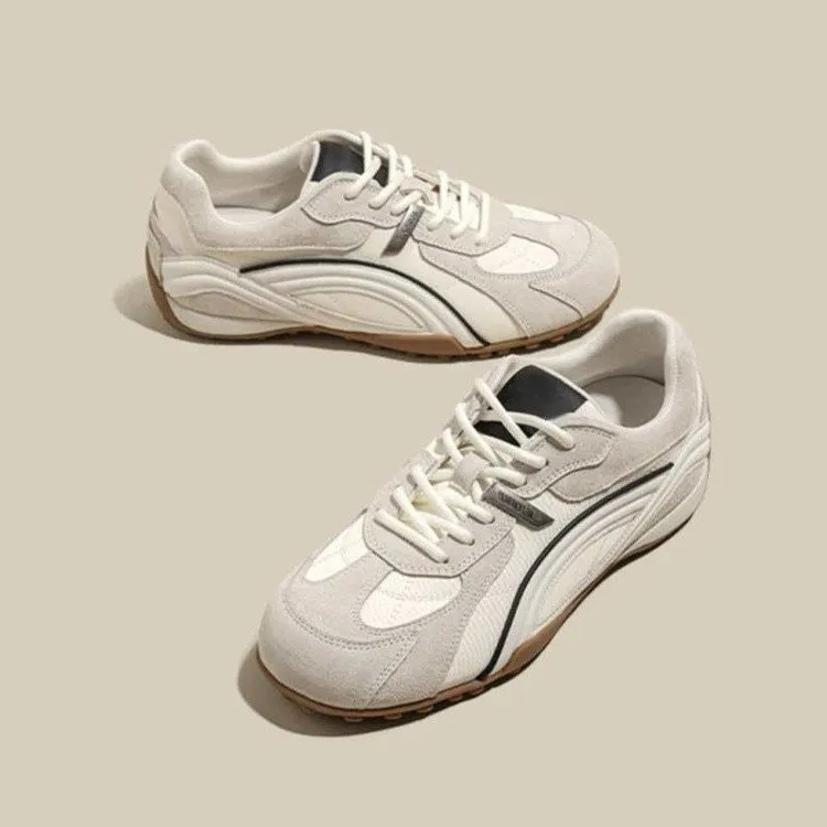 Women's Silver German Trainer Sneakers 2026 New Spring Soft Leather Sports Casual Shoes with Hidden Height Increase showcase 4