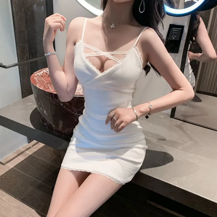 Elegant White Sexy Hip Skirt - New Autumn Collection for Nightclub & Parties | Tight French Style Strap Dress for Women - Image 3