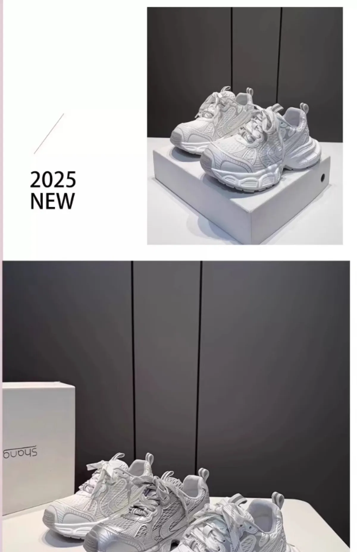Women's European Style Dad Shoes 2026 Summer New Breathable Mesh Comfortable Thick-Soled Fashionable Versatile Sports Casual Sneakers showcase 2