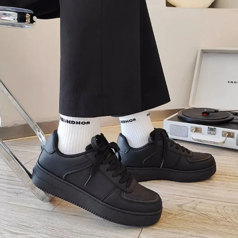 Men's Trendy Black Sneakers: Versatile High-Street American-Style Sports & Casual Shoes for Spring 2025 showcase 6