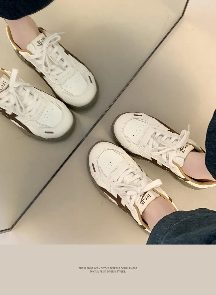 Women's White Platform Sneakers 2025 New Autumn Casual Agate Sports Training Shoes Comfortable Breathable Fashion Footwear showcase 18