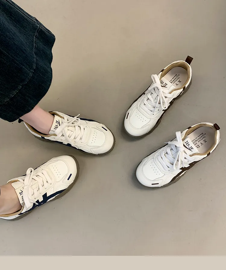 Women's White Platform Sneakers 2025 New Autumn Casual Agate Sports Training Shoes Comfortable Breathable Fashion Footwear showcase 10