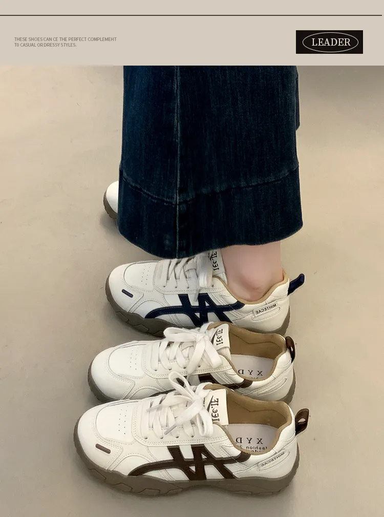 Women's White Platform Sneakers 2025 New Autumn Casual Agate Sports Training Shoes Comfortable Breathable Fashion Footwear showcase 2