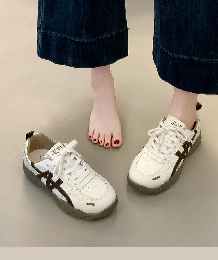 Women's White Platform Sneakers 2025 New Autumn Casual Agate Sports Training Shoes Comfortable Breathable Fashion Footwear showcase 16