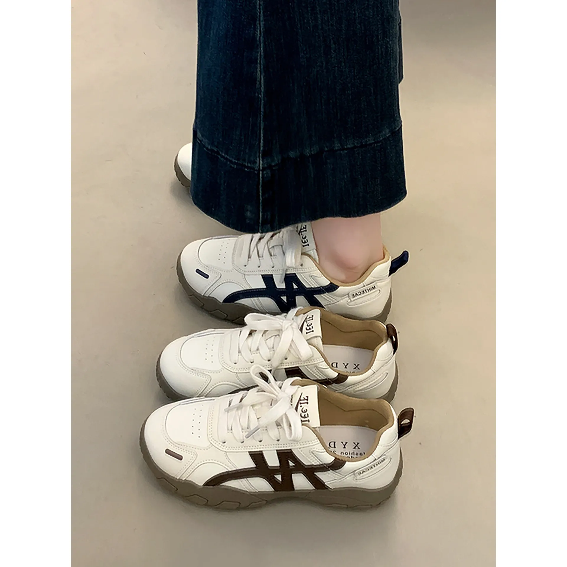 Women's White Platform Sneakers 2025 New Autumn Casual Agate Sports Training Shoes Comfortable Breathable Fashion Footwear thumbnail 5