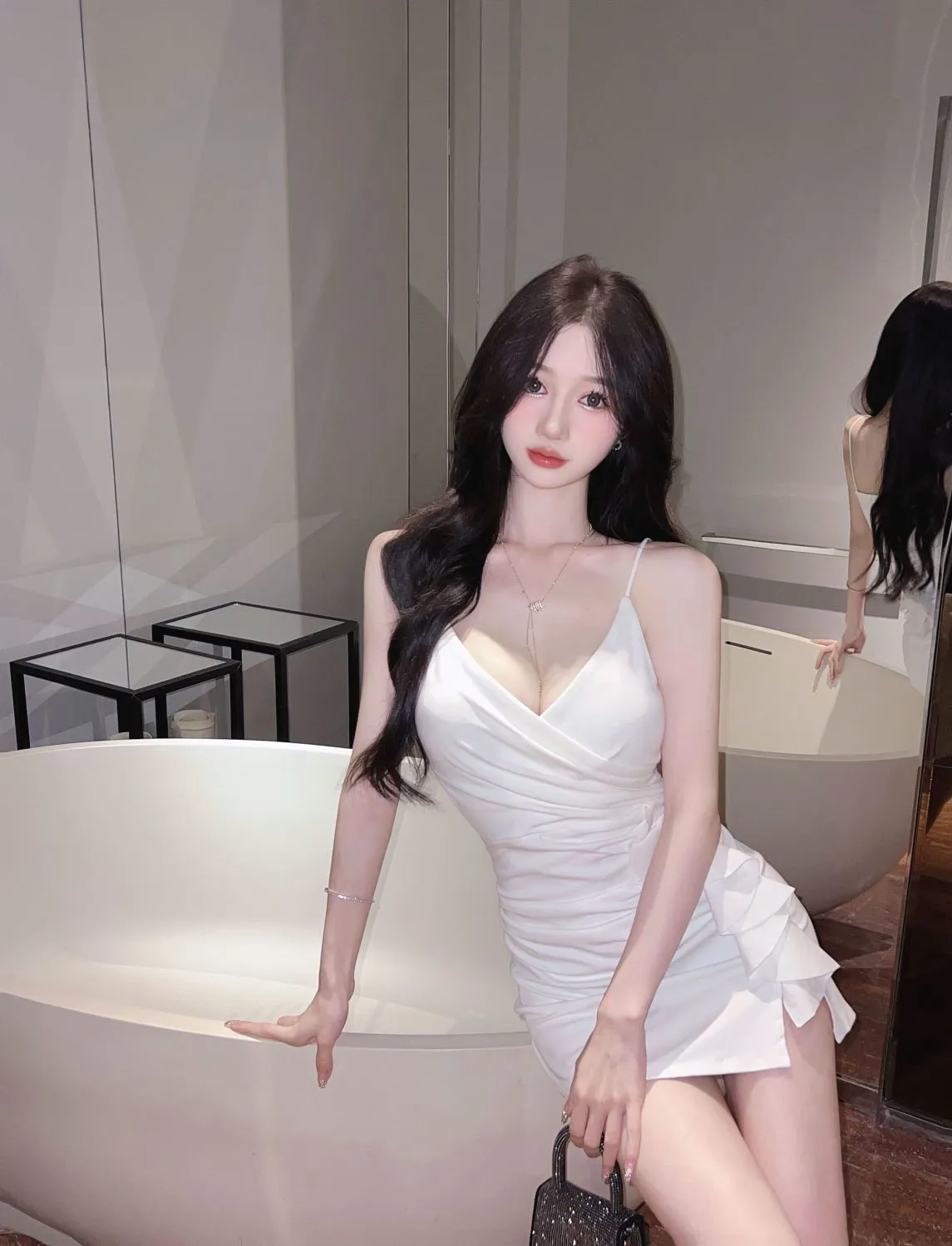 Sexy V-Neck Sling Dress with Ruffles and Tight Hip Skirt - Chic Summer Fashion for Women showcase 15