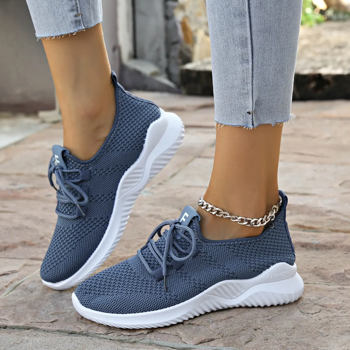 Women's Breathable Mesh Running Shoes - Lightweight Casual Sports Sneakers for Everyday Comfort and Fitness thumbnail 6