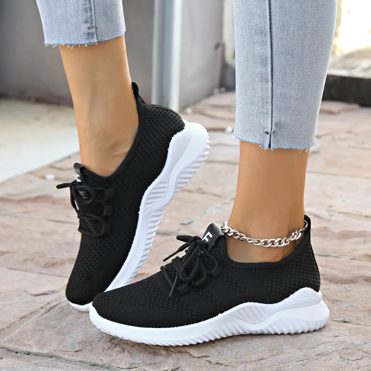 Women's Breathable Mesh Running Shoes - Lightweight Casual Sports Sneakers for Everyday Comfort and Fitness thumbnail 9