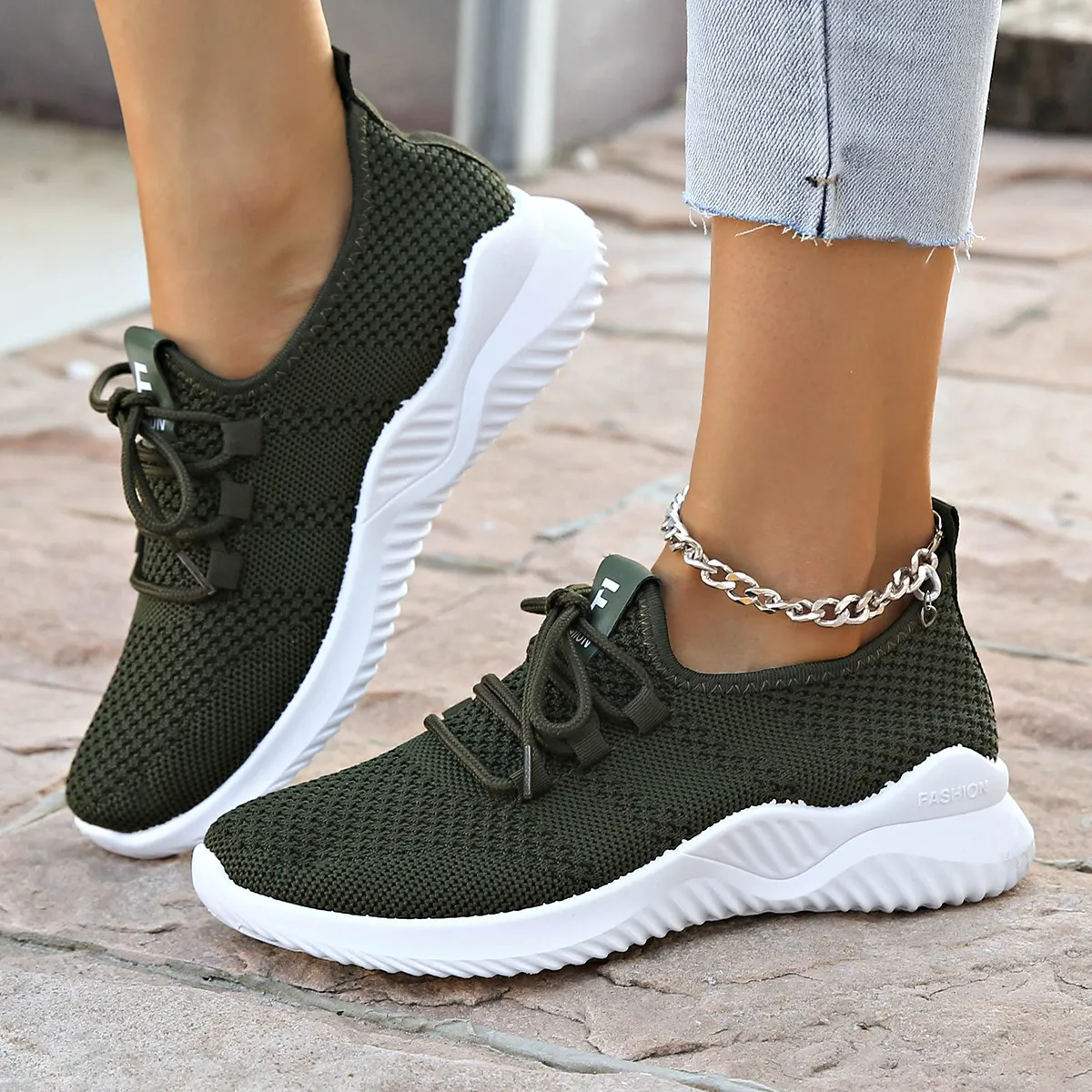 Women's Breathable Mesh Running Shoes - Lightweight Casual Sports Sneakers for Everyday Comfort and Fitness thumbnail 7