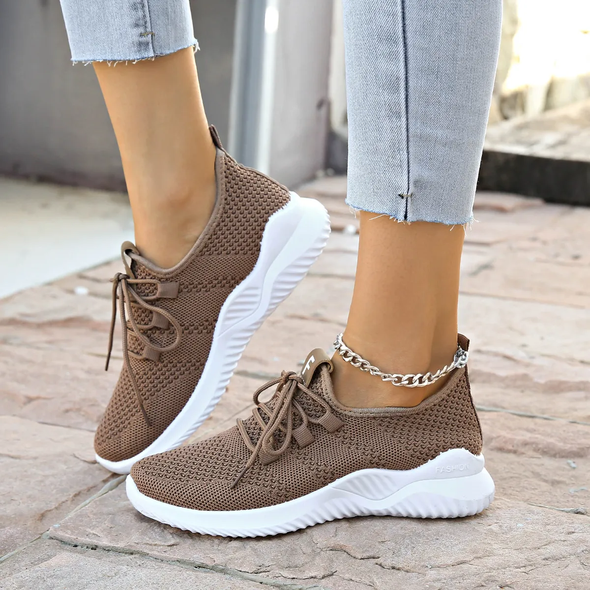 Women's Breathable Mesh Running Shoes - Lightweight Casual Sports Sneakers for Everyday Comfort and Fitness thumbnail 8