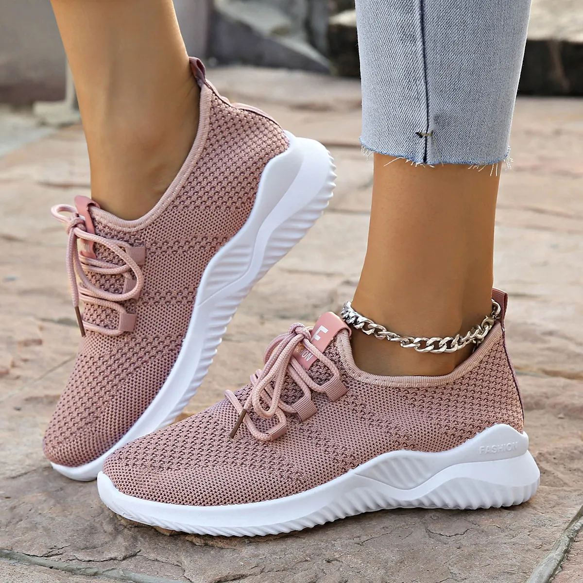 Women's Breathable Mesh Running Shoes - Lightweight Casual Sports Sneakers for Everyday Comfort and Fitness thumbnail 3