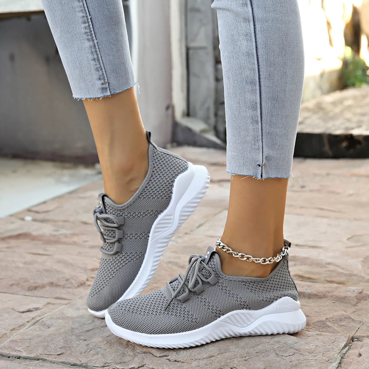 Women's Breathable Mesh Running Shoes - Lightweight Casual Sports Sneakers for Everyday Comfort and Fitness thumbnail 10