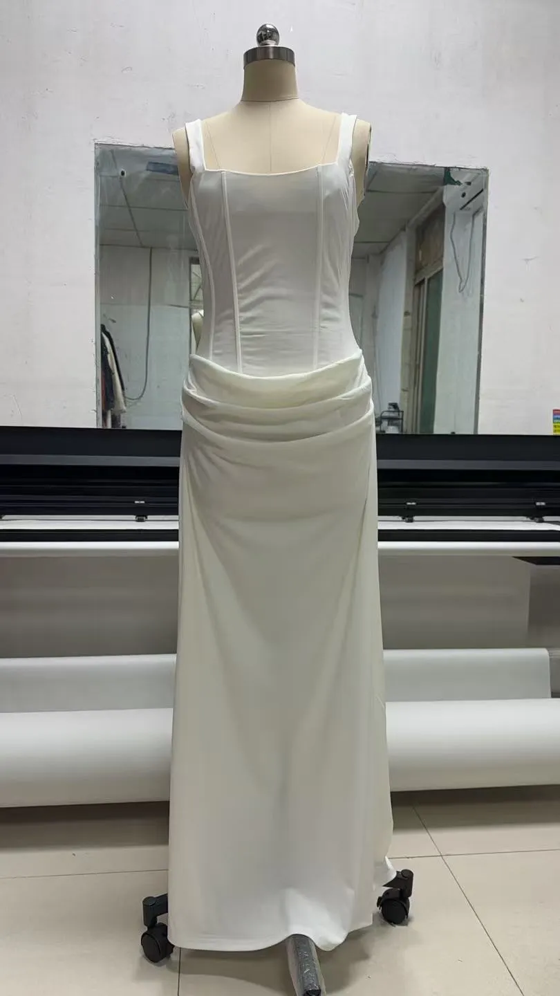 Women's Slim-Fit Fishbone Strap Long Bodycon Dress - Solid Color Elegant Sleeveless Evening Gown for Special Occasions showcase 13