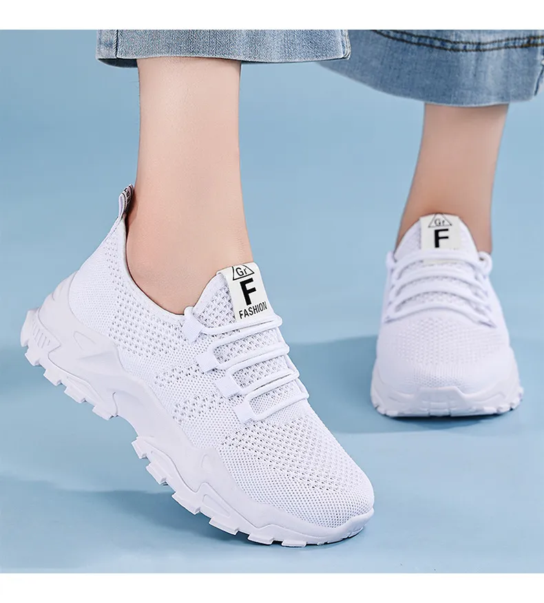 Women's Breathable Mesh Sneakers - New Spring Large Size Casual Lace-Up Running Shoes with Thick Soles for Comfort and Style showcase 12